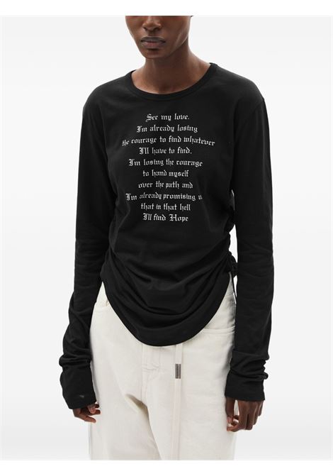 dot wrinkled cropped ls t-shirt woman black ANN DEMEULEMEESTER | B0013925 FA206099